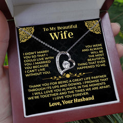 To My Wife - I Love You Forever Necklace Gift Set