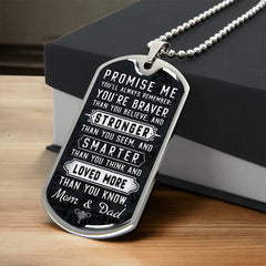 Dog Tag for Son – Heartfelt Message from Mom & Dad