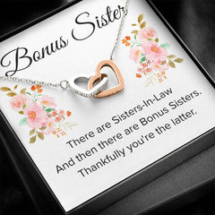 Gifts for Sister-In-Law, Interlocking Hearts Necklace, Heartwarming Jewelry, Bonus Sister