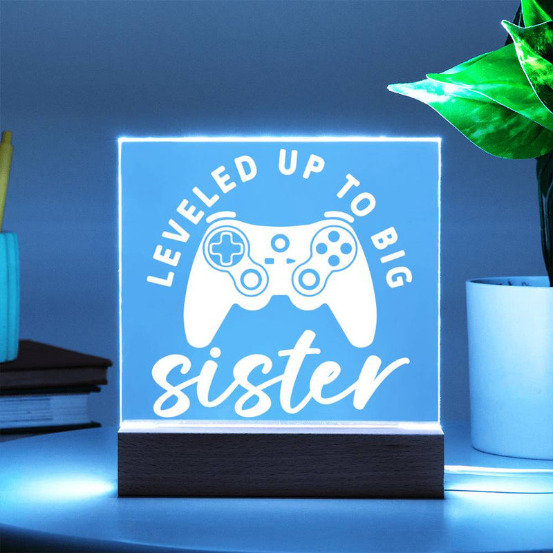 Leveled Up to Big Sister – Gamer Girl Edition Plaque