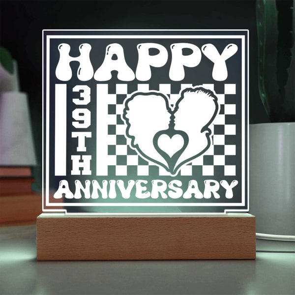 Couple Heart 39th Anniversary Plaque