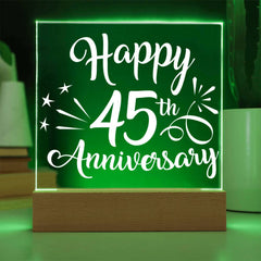 Script Style 45th Anniversary Glow Plaque