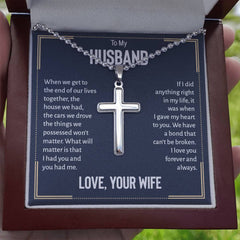 To My Husband – My Heart Belongs to You Cross Necklace