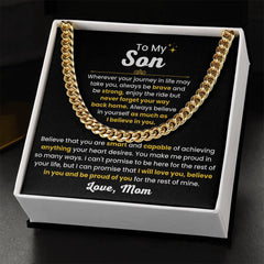 Cuban Link Chain for Son – 'Always Be Brave' Inspirational Necklace