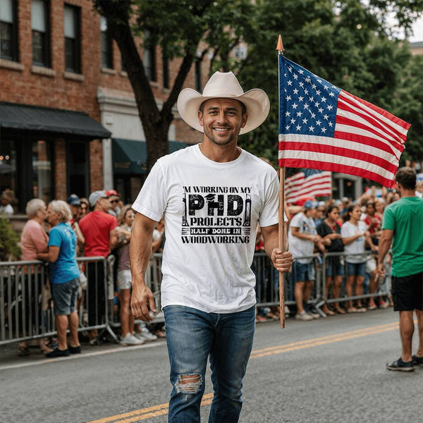 PHD: Projects Half Done in Woodworking Tee