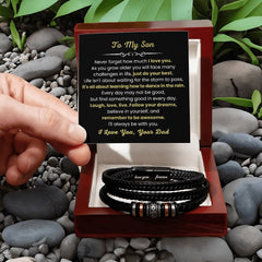 Cross Leather Bracelet for Son, Faith Jewelry, Christian Birthday & Graduation Gifts