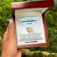 Graceful Heart Necklace for Granddaughter, Jewelry Keepsake of Love and Care, Love Knot Necklace