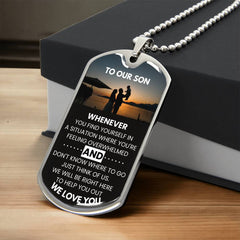 Dog Tag for Son – Heartfelt Support Message from Parents