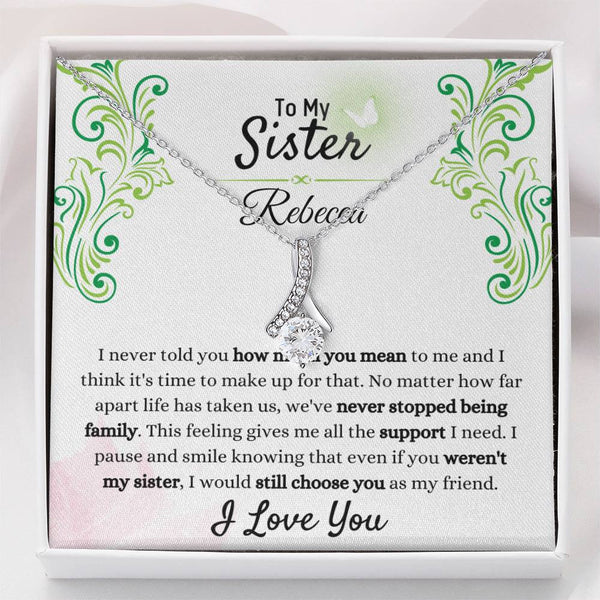 To My Sister Necklace – Always Chosen, Always Loved