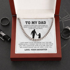Sentimental Gifts for Dad from Son, Meaningful Cuban Chain Necklace