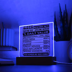 Sister Nutritional Facts - 1000% Love Plaque
