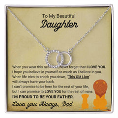 To My Daughter - 'Old Lion' Love Necklace from Dad