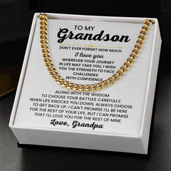 Grandson Cuban Link Chain – Loving Gift from Grandma or Grandpa