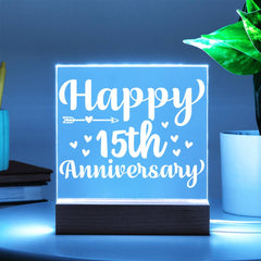 Sweet 15th Anniversary Heart Arrow Plaque