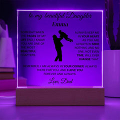 Gift For Daughter, Engraved Acrylic Keepsake for Daughter, Personalized Gift, Lasting Memory