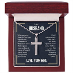 To My Husband – My Heart Belongs to You Cross Necklace