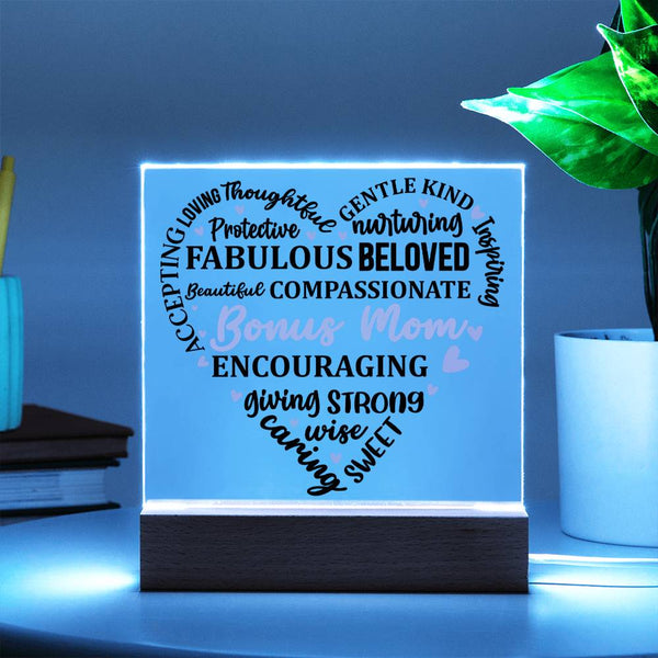 Bonus Mom Word Heart – You’re All This & More Plaque