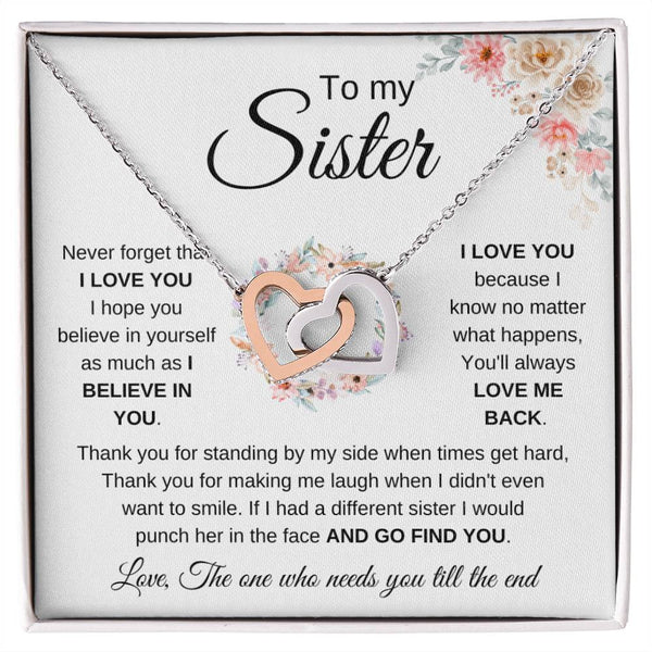 To My Sister – I Believe In You Necklace
