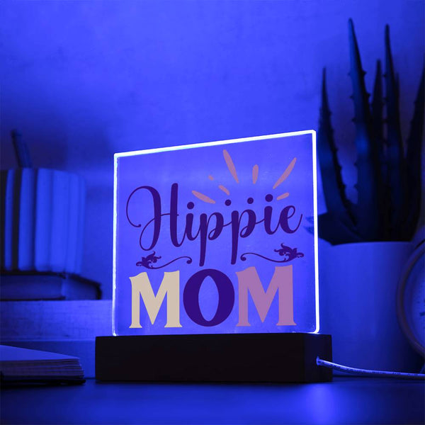 Hippie Mom – Retro Sunset Style - LED Acrylic Plaque