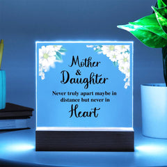 Personalized Acrylic Plaque for Mother and Daughter – Heartwarming Gift for Any Occasion"