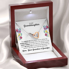 Necklace for Granddaughter From Grandparents, Interlocking Hearts Necklace