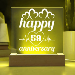 Happy 59th Anniversary – Heart & Pulse Glow Plaque