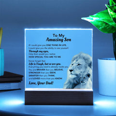 Personalized Acrylic Plaque for Son – Inspirational Gift from Dad