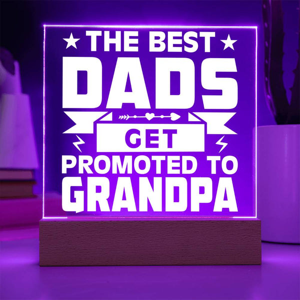 The Best Dads Get Promoted to Grandpa - LED Acrylic Plaque