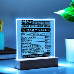 Sister Nutritional Facts - 1000% Love Plaque