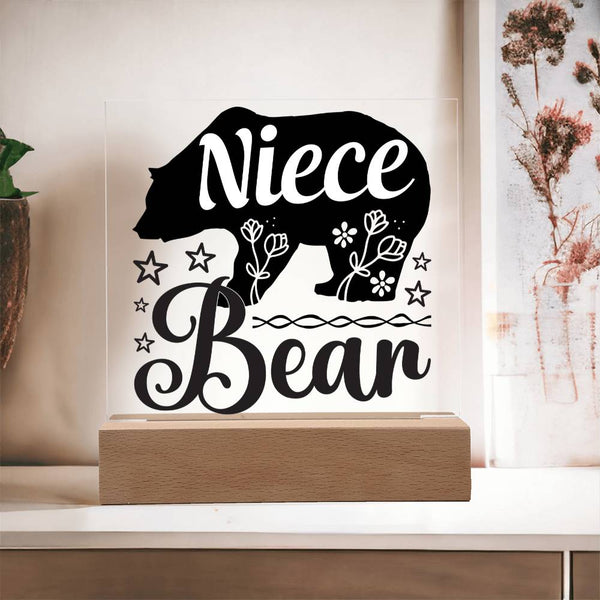 Niece Bear – Cute, Strong & Loved Plaque