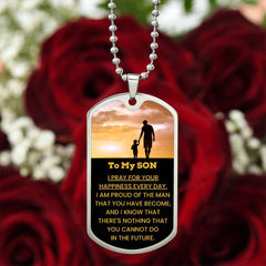 Dog Tag for Son – Inspirational Gift for a Proud Moment