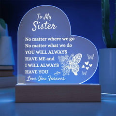 Big Sister Heart Lamp Gift, Custom LED Night Light, Thoughtful Sister Gift, Forever Love Keepsake