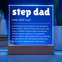 Bonus Dad Gift From Stepdaughter or Stepson, Acrylic Light-Up Plaque, Appreciation Night Light