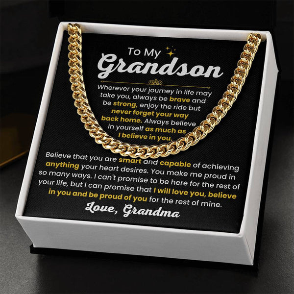 Grandson Cuban Link Chain – Heartfelt Gift from Grandpa or Grandma