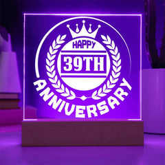Regal 39th Anniversary Crown Design Acrylic Plaque