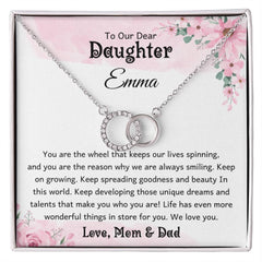 To Our Dear Daughter - You Keep Our Lives Spinning, Love Mom & Dad Necklace