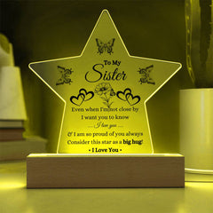 Sister Gift, Sister Keepsake Plaque, Sentimental LED Night Light, Long-Distance Gift for Her