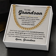 Grandson Cuban Link Chain – Loving Gift from Grandma or Grandpa