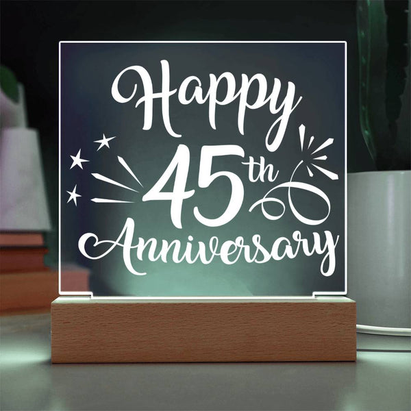 Script Style 45th Anniversary Glow Plaque