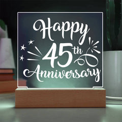 Script Style 45th Anniversary Glow Plaque