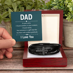 Custom Leather Dad Bracelet, Engraved Sentimental Jewelry, Loving Gift For Father, Birthday Gift, Forever Bond Keepsake
