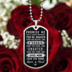 Dog Tag for Son – Heartfelt Message from Mom & Dad